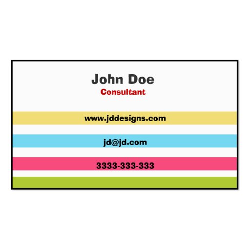 Elegant  Color  businesscards Business Card (front side)