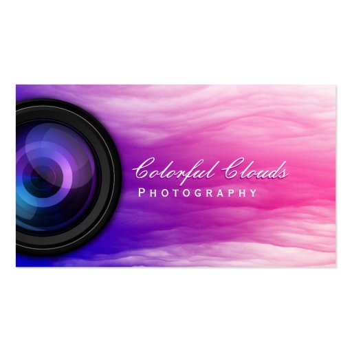 Elegant Colorful Clouds Photographer Business Card (front side)