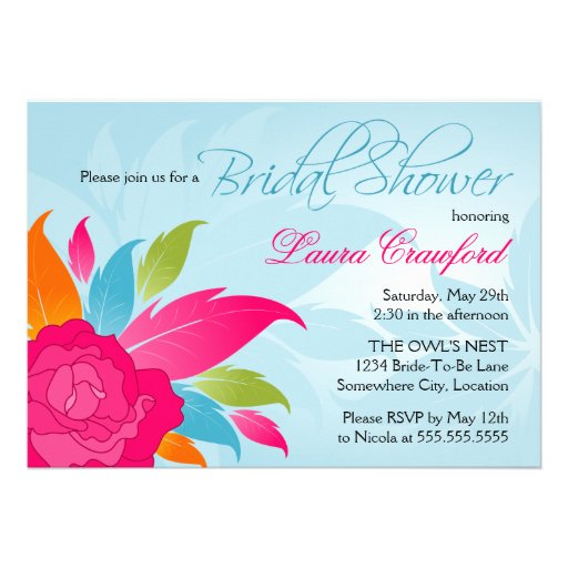 Elegant Colorful Floral Bridal Shower Invitation