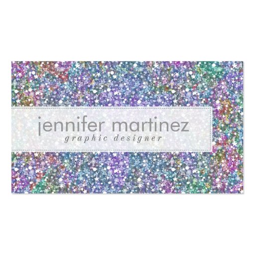 Elegant Colorful Purple Tint Glitter & Sparkles Business Card Templates (front side)