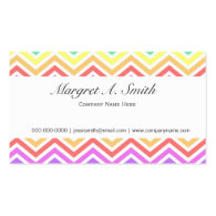 Elegant, colorful, simple style rainbow chevron business card templates