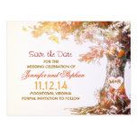 elegant colorful tree save the date postcards