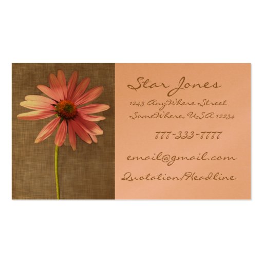 Elegant ConeFlower Business Card - - - (front side)