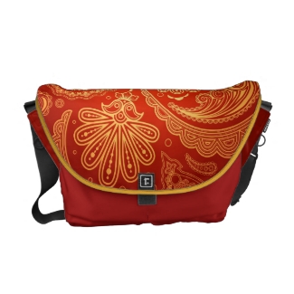 Elegant Contemporary Maroon Floral Messenger Bag