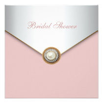 Elegant Coral Pink Bridal Shower invitations