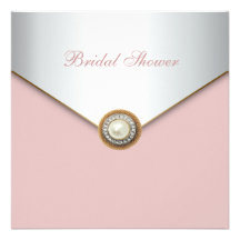 Elegant Coral Pink Bridal Shower Personalized Invitation