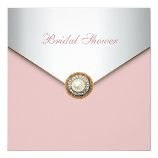 Elegant Coral Pink Bridal Shower Personalized Invitation (front side)