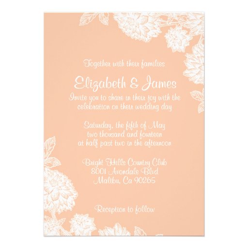 Elegant Coral Wedding Invitations