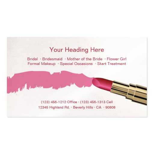 Elegant Cosmetologist Business Card (back side)