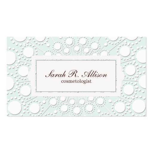 Elegant Cosmetologist Embossed Look Business Card Template (front side)