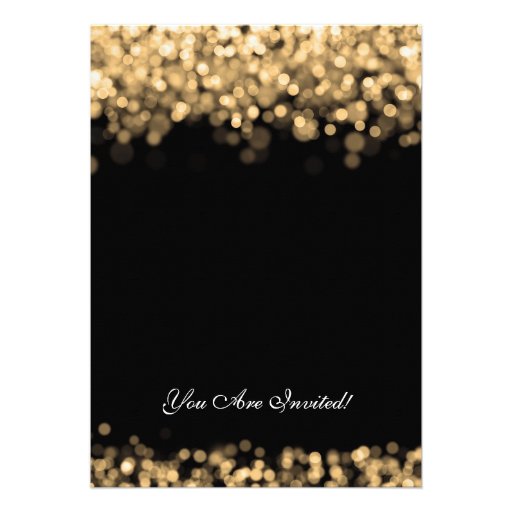 Elegant Couples Shower Gold Lights Invitations