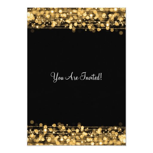 Elegant Couples Shower Party Sparkles Gold Invites