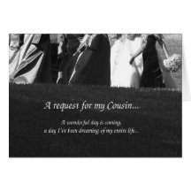 Elegant Cousin Bridesmaid Request Card
