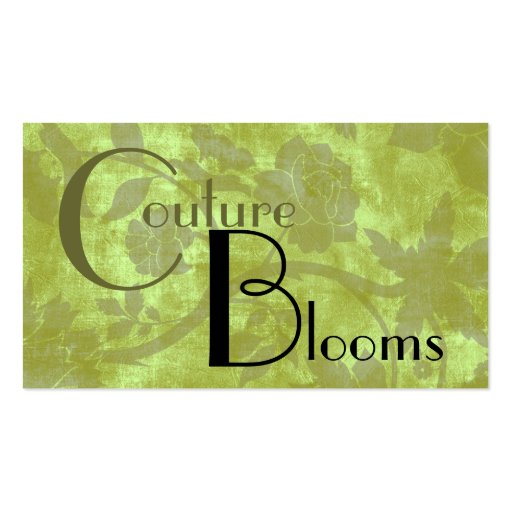 Elegant Couture Floral Business Card (front side)