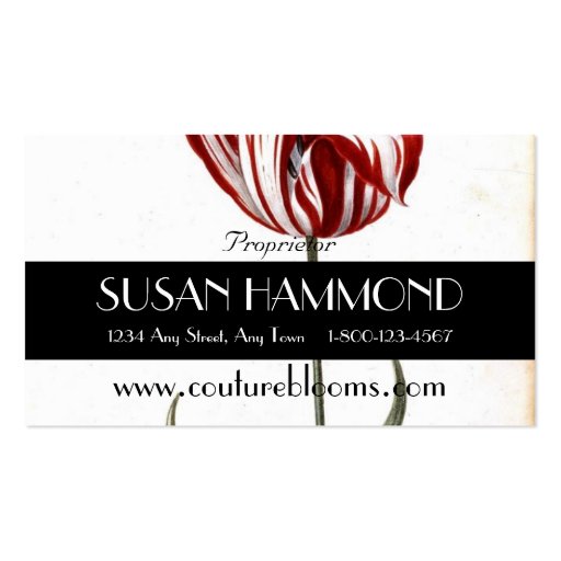 Elegant Couture Florist Business Card (back side)