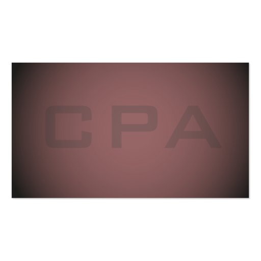 Elegant CPA Certified Public Accountant Business Card Template (back side)