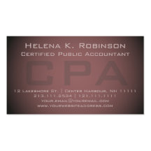 Elegant CPA Certified Public Accountant Business Card Template