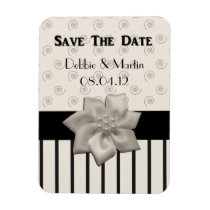 Elegant Cream & Black Save The Date Magnet magnets