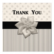 Elegant Cream & Black Thank You invitations