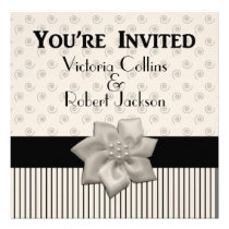 Elegant Cream & Black Wedding Invitations invitations