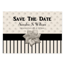 Elegant Cream & Black Wedding Save The Date Cards business cards