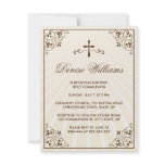 Elegant cream ornate frame first communion invite