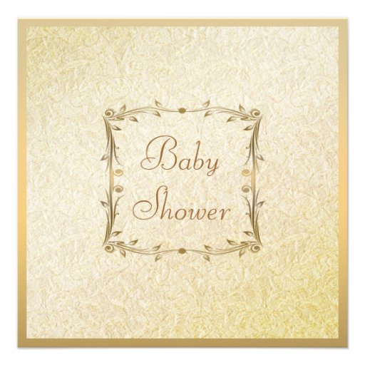 Elegant Crib & Teddy Vintage Baby Shower Invites