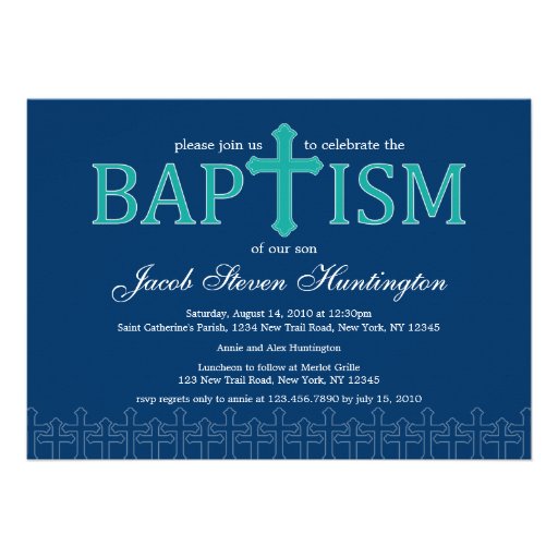 Elegant Cross Baptism Invitation