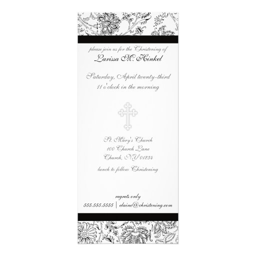 Elegant Cross Christening Invitations