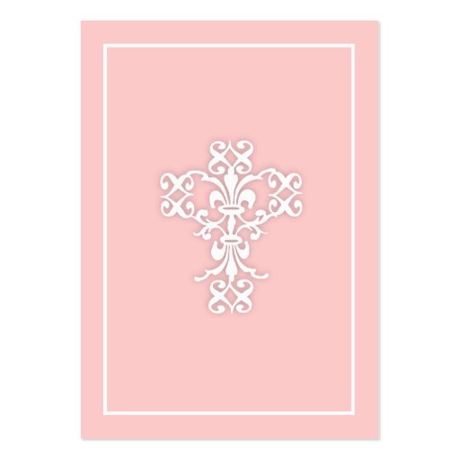 Elegant Cross in Pink Favor Tag Card Business Card Templates (back side)