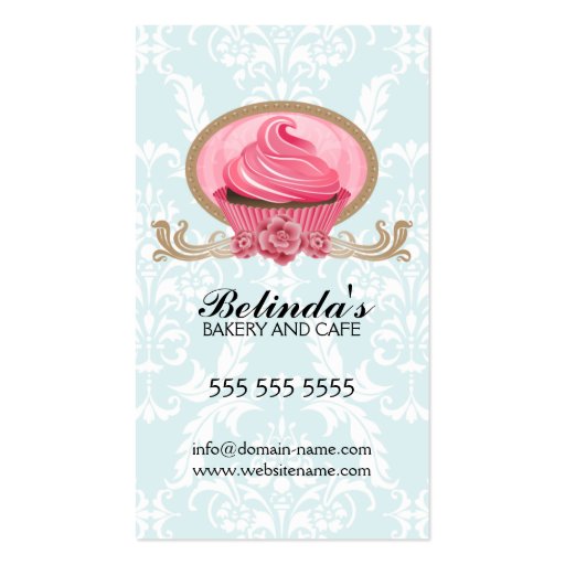 Elegant Cupcake Bakery Custom Business Cards