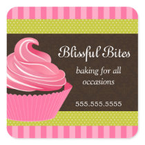 Elegant Cupcake Bakery Stickers