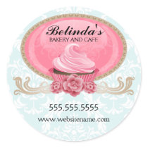 Elegant Cupcake Bakery Stickers