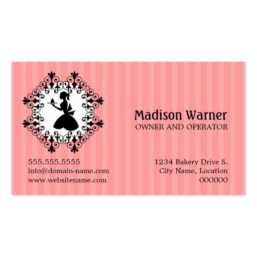 Elegant Cupcake Business Cards (back side)
