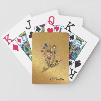 Elegant Custom Gold Tone Playing Cards