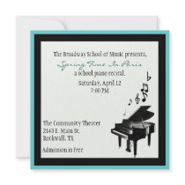 Elegant Custom Piano Recital Invitation