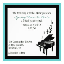 Elegant Custom Piano Recital Invitation