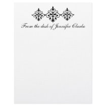 Elegant Customizable Linen Letterhead Black Damask by DamaskGallery Elegant Customizable Linen Letterhead Black Damask