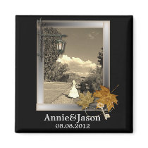 Elegant Customizable Photo WeddingFavor Fridge Magnet