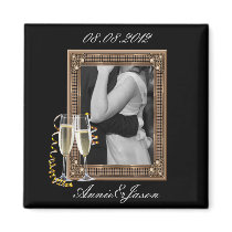 Elegant Customizable Photo WeddingFavor Fridge Magnet