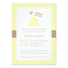 Elegant Cute Bumble Bee Baby Shower Invitations