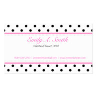 Elegant, cute,  classic B&W polka dots busines Business Card Templates