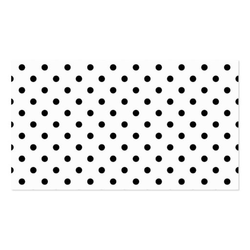 Elegant, cute,  classic B&W polka dots busines Business Card Template (back side)