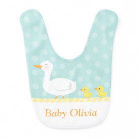 Elegant Cute Duck and Ducklings For Babies Bibs