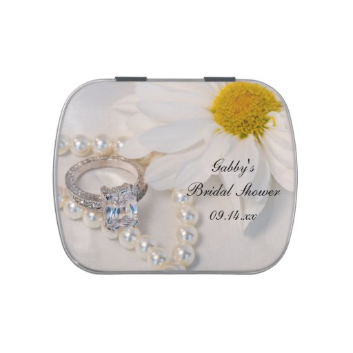 Elegant Daisy Bridal Shower Favor Candy Tin Zazzle