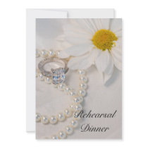 Elegant Daisy Wedding Rehearsal Dinner Invitation