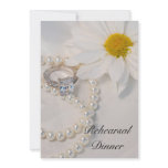 Elegant Daisy Wedding Rehearsal Dinner Invitation