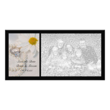 Elegant Daisy Wedding Save the Date Photo Card