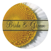 Elegant Daisy Wedding Stickers by samack Elegant Daisy Wedding Stickers