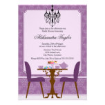 Elegant Damask and Chandelier Tea Party Invitation